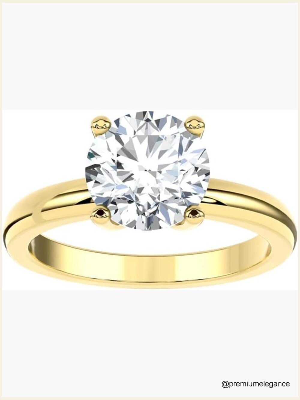14K Gold Lab Diamond Solitaire Engagement Ring E-F VS1